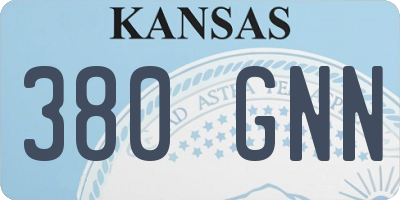KS license plate 380GNN