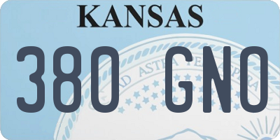 KS license plate 380GNO