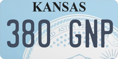 KS license plate 380GNP