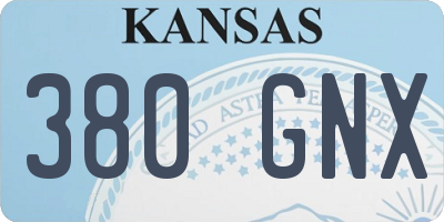 KS license plate 380GNX