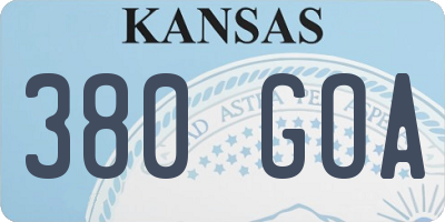 KS license plate 380GOA