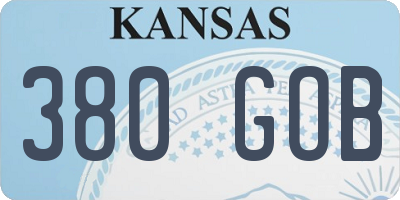 KS license plate 380GOB
