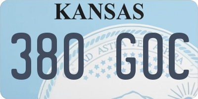 KS license plate 380GOC