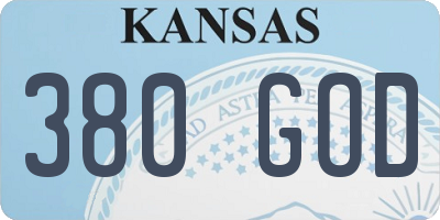 KS license plate 380GOD