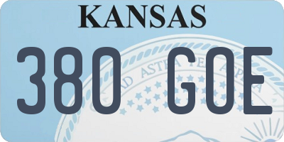 KS license plate 380GOE