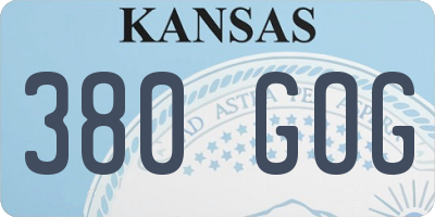 KS license plate 380GOG
