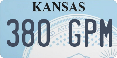 KS license plate 380GPM