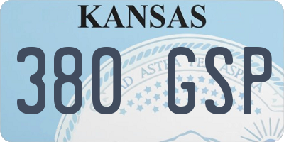 KS license plate 380GSP