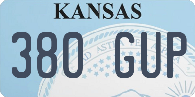 KS license plate 380GUP
