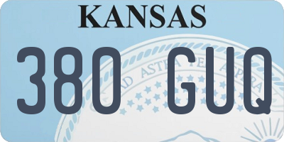 KS license plate 380GUQ