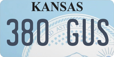 KS license plate 380GUS