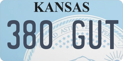 KS license plate 380GUT