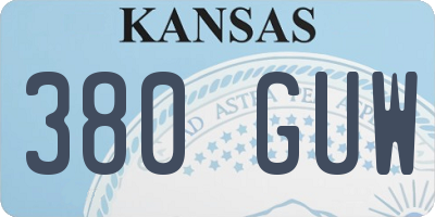 KS license plate 380GUW