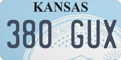 KS license plate 380GUX