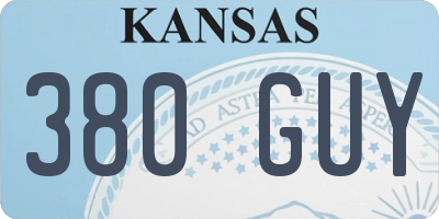 KS license plate 380GUY