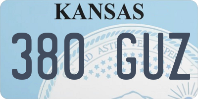 KS license plate 380GUZ