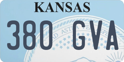 KS license plate 380GVA