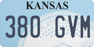 KS license plate 380GVM