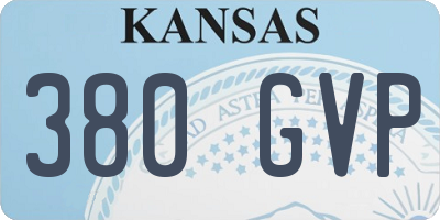 KS license plate 380GVP