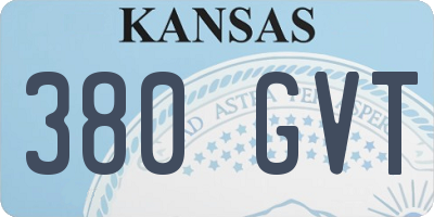 KS license plate 380GVT