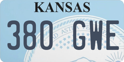 KS license plate 380GWE