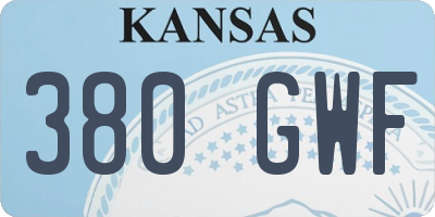 KS license plate 380GWF