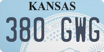 KS license plate 380GWG