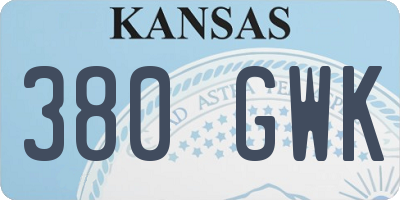 KS license plate 380GWK