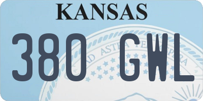 KS license plate 380GWL