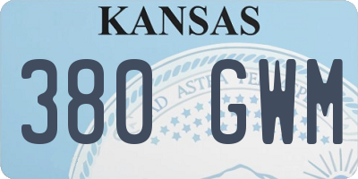 KS license plate 380GWM