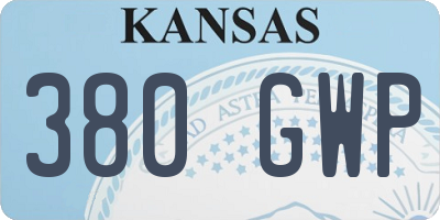 KS license plate 380GWP