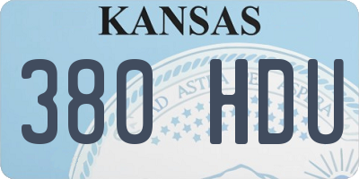 KS license plate 380HDU