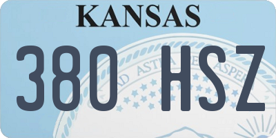 KS license plate 380HSZ