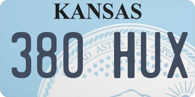 KS license plate 380HUX