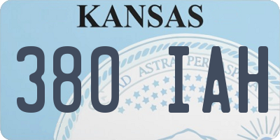 KS license plate 380IAH