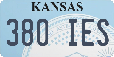 KS license plate 380IES