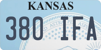 KS license plate 380IFA