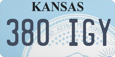 KS license plate 380IGY
