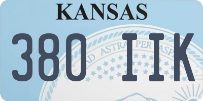 KS license plate 380IIK