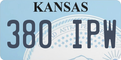 KS license plate 380IPW