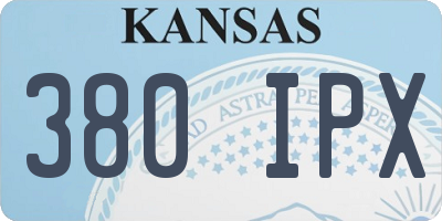 KS license plate 380IPX