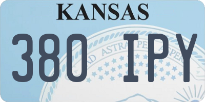 KS license plate 380IPY