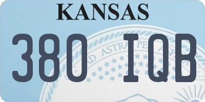 KS license plate 380IQB