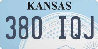KS license plate 380IQJ