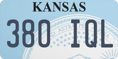 KS license plate 380IQL