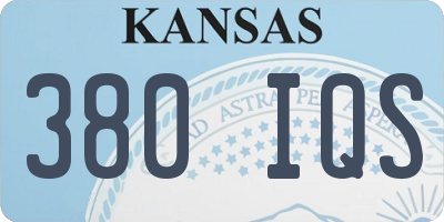 KS license plate 380IQS