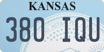 KS license plate 380IQU