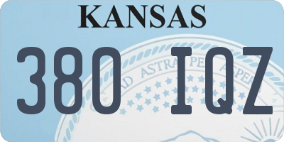 KS license plate 380IQZ