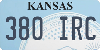 KS license plate 380IRC