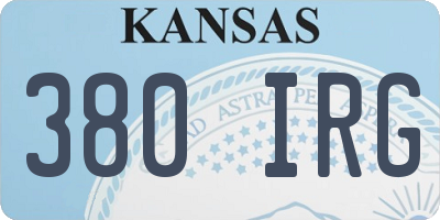 KS license plate 380IRG